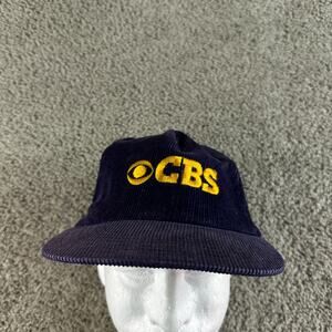 VINTAGE CBS Sports NFL Corduroy Hat Mens Blue Yellow Dads Snapback Cap 90s